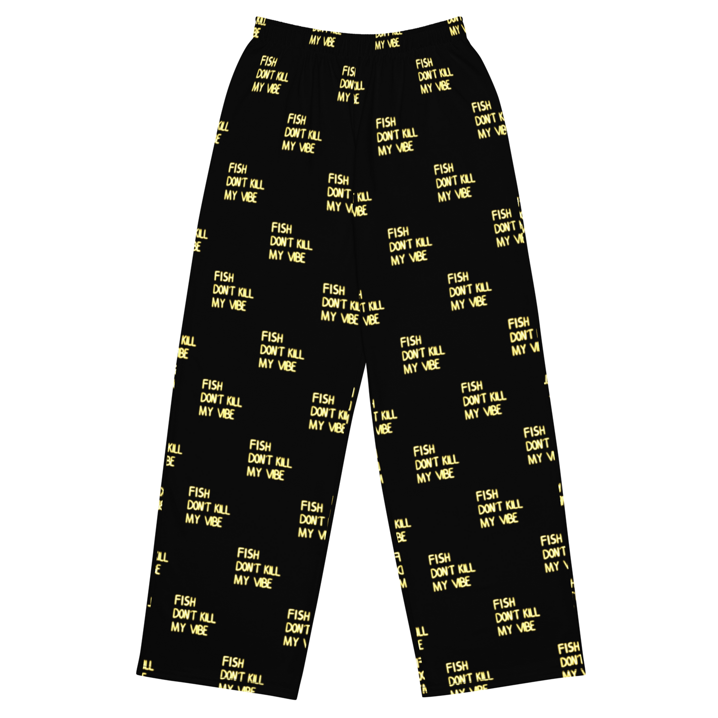 All-over print unisex wide-leg pants "Fish Don’t Kill My Vibe"