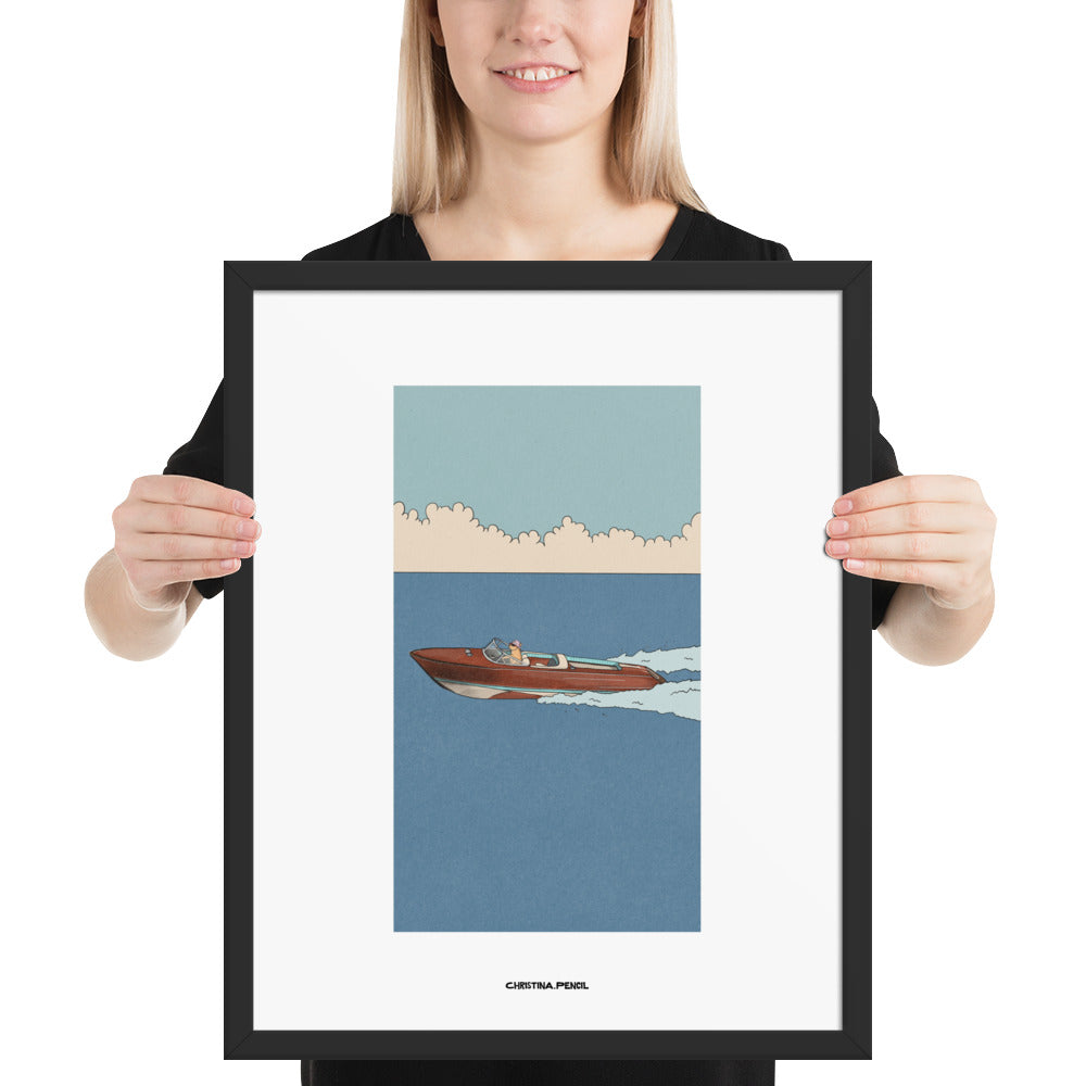 Framed poster "Ginger Cat The Skipper"