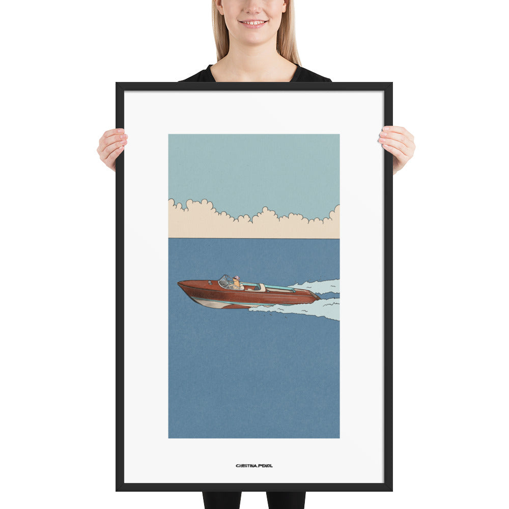 Framed poster "Ginger Cat The Skipper"