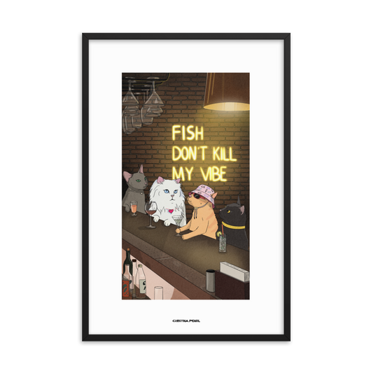 Framed poster "Cats At The Bar"