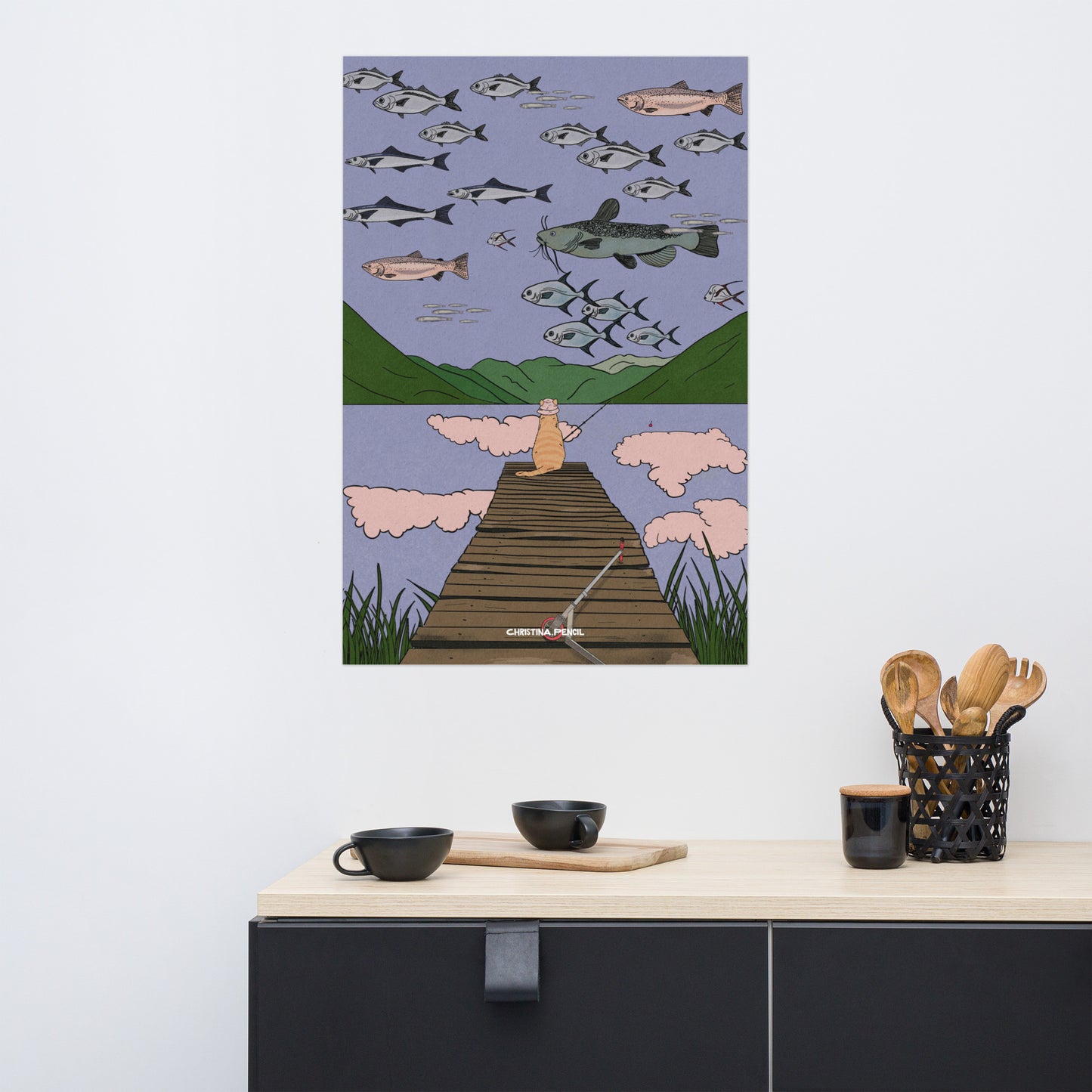 Poster "Ginger Cat On The Lake"