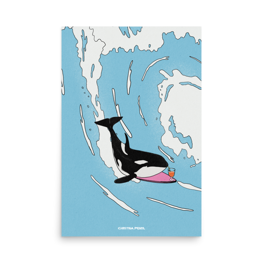 Poster "Whale On The Wave"