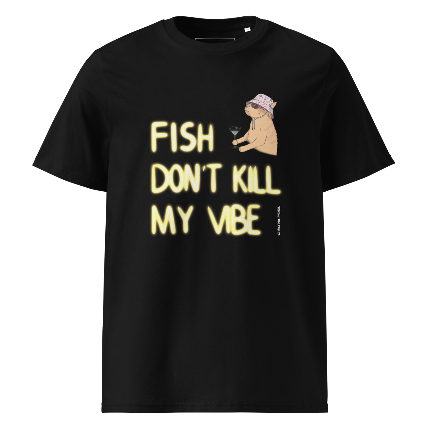 Unisex organic cotton t-shirt "Fish Don’t Kill My Vibe"